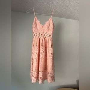 Pink Lace Dress - S